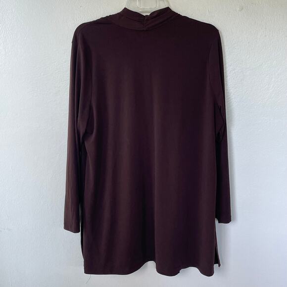 Susan Graver Liquid Knit Size XL Brown open cardigan - Picture 7 of 9